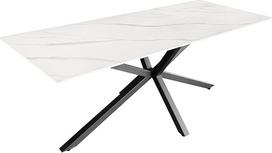 „Riess Ambiente Galaxy“ valgomojo stalas, 160 cm, juodos ir baltos spalvų keramika | 6 vietų, aukštos kokybės, tvirta konstrukcija, jaukus išvaizda, stabilus pagrindas, ilgaamžis, metalinis rėmas