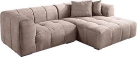 „Riess Ambiente Modern“ kampinė sofa „Zero Gravity“ – 240 cm – pilkai rusvos spalvos kordas, 3-vietė L formos kampinė sofa