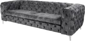 „Riess Ambiente“ „Chesterfield“ modernaus baroko stiliaus sofa, 235 cm, tamsiai pilka, aksomas | Dekoratyvinis dygsniavimas, patogus spyruoklinis vidus, aukštos kokybės apvalkalas iš visų pusių, tvirtas surinkimas, metalinės kojelės