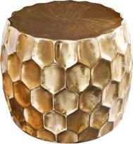 „Riess Ambiente“ dizainerio šoninis staliukas „Organic Orient Gold“ – rankų darbo, iš metalo, su kalto paviršiaus apdaila, naktinis staliukas