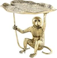 „Riess Ambiente“ „Wildlife Monkey Design“ šoninis staliukas, 60 cm, antikinio aukso spalvos metalinis, rankų darbo, skirtas svetainei