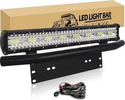 „RIGIDON“ 23 colių (59 cm) 480 W LED šviesos juosta, 12 V, su automobilio numerio ženklo laikikliu