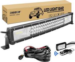 „Rigidon“ išlenktos LED šviesos juostos automobiliui 12 V laidų komplektas, 22 coliai (55 cm), 270 W | 6000 K balta, vandeniui atspari, išlenkta LED šviesos juosta, visureigių apšvietimas, skirta sunkvežimiams, ATV, 4x4 automobiliams, pikapams, vilkikams