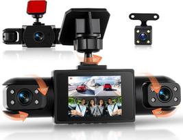 „Rimoody“ 4 kanalų automobilinė vaizdo kamera, 360 laipsnių kampas, su 4 kameromis: 1080p priekinė, galinė, kairioji ir dešinioji; 2 colių 1080p automobilinė vaizdo kamera su infraraudonųjų spindulių naktinio matymo funkcija / vaizdo įrašymo ciklu / 24 va