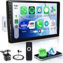 „Rimoody“ automobilių radijas 1 DIN su „CarPlay“ ir „Android Auto“, 9 colių 1 DIN automobilių radijas, suderinamas su „Bluetooth“, IPS ekranu, „MirrorLink“, FM/AM/RDS, ekvalaizeriu, USB/Type-C jungtimis, vairo valdymu ir atbulinės eigos kamera