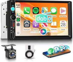 „Rimoody“ DAB+ automobilių radijas (2 DIN) su „CarPlay“, „Android Auto“, „Bluetooth“, FM/AM/RDS, 7 colių jutikliniu ekranu, „MirrorLink“, DAB adapteriu, ekvalaizeriu, USB, „Type C“, AUX jungtimis, vairo valdymu ir atbulinės eigos kamera