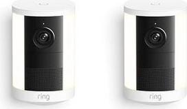 „Ring Spotlight“ kamera („Spotlight Cam“), akumuliatorius (naujos kartos), plačiakampis vaizdo įrašas „Retinal 2K“ raiška, optimizuotas 6 kartų priartinimas, judesiu suaktyvinami prožektoriai, 30 dienų nemokamas „Ring“ prenumeratos laikotarpis