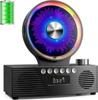 „ROADOM“ nešiojamasis CD grotuvas su „Bluetooth“, „Hi-Fi“ stereo sistema ir baterija | „Bluetooth“ siųstuvas ir imtuvas, 4000 mAh baterija, retro stiliaus CD grotuvas, „Hi-Fi“ stereo sistema, miego laikmatis, USB/TF/AUX jungtys, 5 CD formatai