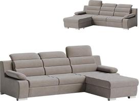 „Robin Inspire Pavero“ kampinė sofa-lova, pilka | L formos kampinė sofa su miego funkcija, daiktų laikymo dėže, atsipalaidavimo funkcija, atlošais, atskirai stovinti sofa, svetainės interjero elementas