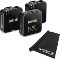 „Rode Wireless GO Gen 3“ belaidė 2 kanalų mikrofonų radijo sistema su „Keepdrum“ mikropluošto šluoste