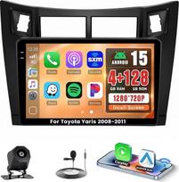 „Roinvou“ 4+128G „Android 15“ automobilių radijas, skirtas „Toyota Yaris“ (2008–2011 m.) su „CarPlay“ ir „Android Car“ funkcijomis, 9 colių „Incell“ jutikliniu ekranu, GPS, „Bluetooth“, ekvalaizeriu, „Wi-Fi“, RDS, FM, SWC, mikrofonu ir atbulinės eigos kam