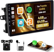 „Roinvou“ 4+64G automobilių radijas su „Android 15“ sistema, skirtas „Toyota Auris“ (2006–2011 m.) modeliams, su belaidžiu „CarPlay“ ir „Android Auto“, jutikliniu 10,1 colio ekranu, „Wi-Fi“, GPS, „Bluetooth“, 32EQ, FM/RDS, SWC ir atbulinės eigos kamera