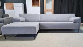 „Rolf Benz Freistil 180“ kampinė sofa su pufu, kairioji pusė, audinys, pilka, 260 cm | 260 cm