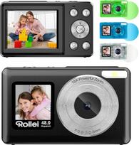 „Rollei Compactline Pocket Black“ vientisas skaitmeninis fotoaparatas, 48 MP, 4K vlogų kamera