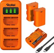 „Rollei LP-E6“ 3 baterijų ir įkroviklio rinkinys su 3 greito įkrovimo būdais ir USB-C jungtimi