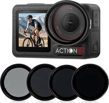 „Rollei“ ND filtrų rinkiniai, skirti „DJI Osmo Action 5 PRO“ / „Action 4“ / „3“ – ND8 + ND16 + ND32 + CPL | Veiksmo kamerų priedai, 4 filtrų rinkinys, optinis stiklas su „Nano“ danga, greitas montavimas