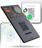 „Rolling Square AirCard Pro Dual“ – piniginės sekiklis, „Android“ ir „Apple“ sekimo kortelė, suderinama su „Apple Find My“ ir „Google Android Find Hub“, raktų ieškiklis su belaidžio įkrovimo funkcija, „Gadgets Technology“, pilkos spalvos (2