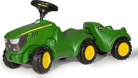 „Rolly Toys“ „Minitrac John Deere 6150R“ vaikiškas važiuoklėlis su priekaba „RollyMinitrac“ (pakreipiamas priekabos bagažo skyrius po variklio dangčiu, vairas su garsiniu signalu, skirtas vaikams nuo 1,5 metų)