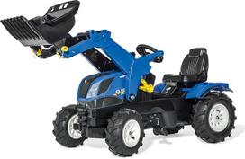 „Rolly Toys“ „rollyTrac“ „New Holland“ 611270 pedalinis traktorius vaikams nuo 3 iki 8 metų su pneumatinėmis padangomis ir reguliuojama sėdyne, mėlynos / juodos spalvos