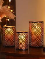 „Romadedi“ žvakidė, metalinis žvakidė „Tea Light“, juodos ir auksinės spalvos – 3 vnt. žvakidžių rinkinys, skirtas „Tea Light“ žvakėms, rytietiško stiliaus tuščiaviduris žibintas, „vintage“ stiliaus svetainės stalo dekoracija, interjero ir eksterjero deko