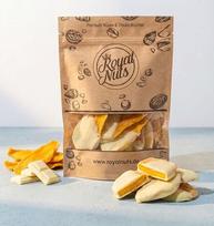 „Royalnuts“ džiovinti mangai 500 g su baltaisiais šokoladais – egzotiški ir subtilūs