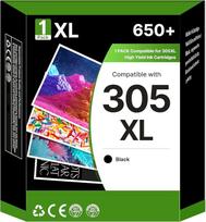 „RUDGUZ 305XL“ rašalo kasetės, suderinamos su „HP 305 XL“ rašalo kasetėmis, skirtos spausdintuvams „HP DeskJet 2700“, „2710e“, „2720e“, „2721“, „2722“, „2723“, „2724 Plus“, „4110“, „412“0e, „Envy“ 6000e, 6010e, 6020e Pro, 6400, 6420. 1. Juoda
