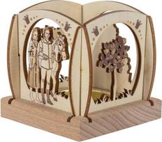 „Rudolphs Schatzkiste“ mini žibintėlis „Dainuojantis ir skambantis medis“, skirtas 1 žvakutei, P x A x G 7 x 7 cm