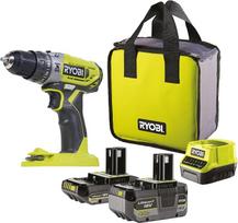 „RYOBI“ 18 V „ONE+“ akumuliatorinis smūginis gręžtuvas R18PD2-242S su 2 greičių pavarų dėže ir 40 Nm sukimo momentu, komplekte su 2 akumuliatoriais ir įkrovikliu maiše