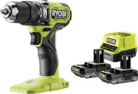 „RYOBI“ 18 V „ONE+“ bešepetėlio akumuliatorinis plaktuvinis gręžtuvas RPD18BL1-2C20S, 54 Nm sukimo momentas, komplekte su 2 vnt. 2,0 Ah akumuliatoriais ir 2,0 A įkrovikliu