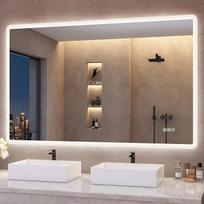 „S'bagno“ „Bluetooth“ vonios veidrodis su apšvietimu, 120 x 70 cm | LED vonios veidrodis su apšvietimu, 3 spalvos, reguliuojamas apšvietimas, atminties funkcija, grūdintas stiklas, IP44 atsparumas vandeniui, montavimas horizontaliai/vertikaliai