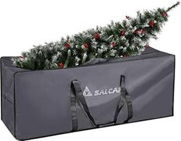 „SALCAR“ Kalėdų eglutės laikymo maišas, transportavimo dėklas, laikymo maišas, skirtas 1,8 m / 2,1 m / 2,4 m aukščio Kalėdų eglutėms, pagamintas iš 600D „Oxford“ audinio, atsparus įplėšimui, neperšlampamas, 130 x 40 x 50 cm, pilkos spalvos