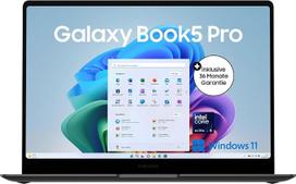 „Samsung Galaxy Book5 Pro AI“ nešiojamasis kompiuteris, 14 colių ekranas, AI nešiojamasis kompiuteris su „Intel Core Ultra 5“ procesoriumi, 16GB RAM, 512GB atminties, „Copilot+ PC“, „Moonstone Grey“ spalvos