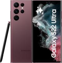 „Samsung Galaxy S22 Ultra“, „Android“ išmanusis telefonas be sutarties, 6,8 colio „Dynamic AMOLED“ ekranas, 5 000 mAh baterija, 128GB / 8GB RAM, bordo spalvos mobilusis telefonas, komplektacijoje –