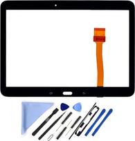 „Samsung Galaxy Tab 4“ 10,1 colio jutiklinio ekrano stiklo keitimas modeliams SM-T530, T531, T535 (be LCD ekrano) su įrankiais ir iš anksto užklijuotu lipduku (juodos spalvos)
