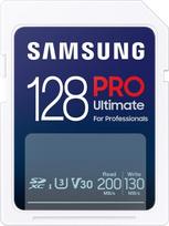 „Samsung PRO Ultimate“ SD kortelė, 128GB, UHS-I, U3, „Full HD“ ir „4K UHD“, skaitymo greitis 200MB/s, rašymo greitis 130MB/s, atminties kortelė, skirta fotoaparatams, kompiuteriams, dronams ar veiksmo kameroms, MB-SY128S/WW