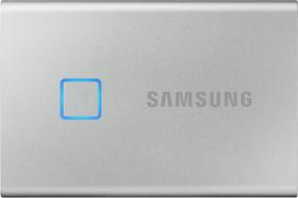 „Samsung T7 Touch“ nešiojamasis SSD – 500GB – išorinis USB 3.2 Gen.2 SSD, metalinio sidabro spalvos (MU-PC500S/WW)