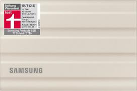 „Samsung“ MU-PE2T0K/EU nešiojamasis SSD „T7 Shield“, 2 TB, USB 3.2 Gen.2, skaitymo greitis 1050MB/s, rašymo greitis 1000MB/s, patvarus išorinis kietasis diskas, skirtas naudoti lauke su „Mac“, kompiuteriais ir išmaniaisiais telefonais, smėlio spalvos