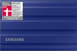 „Samsung“ nešiojamasis SSD „T7 Shield“, 1 TB, USB 3.2 Gen.2, skaitymo greitis 1050MB/s, rašymo greitis 1000MB/s, patvarus išorinis kietasis diskas, skirtas naudoti lauke su „Mac“, kompiuteriais ir išmaniaisiais telefonais, mėlynos spalvos, MU-PE1T0R/EU