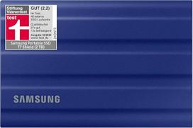 „Samsung“ nešiojamasis SSD T7 Shield, 2 TB, USB 3.2 Gen.2, skaitymo greitis 1050MB/s, rašymo greitis 1000MB/s, patvarus išorinis kietasis diskas, skirtas naudoti lauke su „Mac“, kompiuteriais ir išmaniaisiais telefonais, mėlynos spalvos, MU-PE2T0R/EU