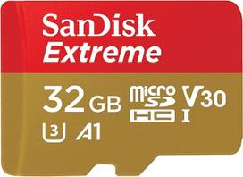 „SanDisk Extreme“ microSDHC 3 „Rescue Pro Deluxe“ atminties kortelė, auksinė/raudona, 32GB