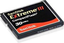 „SanDisk“ 8GB „Extreme III“ „Compact Flash“ CF, 30Mb/s – mažmeninė pakuotė