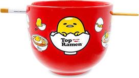 „Sanrio Gudetama“ ir „Nissin Top Ramen“ makaronų dubenėlio ir lazdelės rinkinys, 20 oz