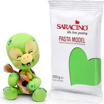 „Saracino“ fondanto masė modeliavimui, šviesiai žalia, 250 g, be glitimo, pagaminta Italijoje