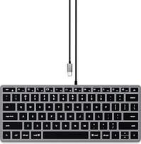 „SATECHI“ laidinė plona „W1 USB-C“ klaviatūra | Apšviestos klavišų „Space Grey“ spalvos, skirta „MacBook“, „Windows“ nešiojamiesiems kompiuteriams ir stacionariems kompiuteriams