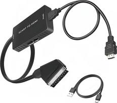 „Scart“ į HDMI keitiklis, 1 m HDMI kabelis, 90 cm „Scart“ kabelis, USB maitinimo kabelis, skirtas HDTV, „Blu-ray“, DVD, VCR, PS, XBOX, Wii, N64, „Sky Box“ prietaisams, „Full HD“ 720p/1080p, „Plug and Play“