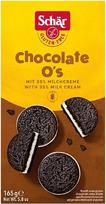 „Schär“ „Chocolate O's“ kakavos sausainiai, 165 g – glitimo neturintys kakavos sluoksniuoti sausainiai su kreminiu pieno kremu, kurio sudėtyje yra 35 % grietinėlės. Puikiai tinka kaip užkandis kelionėje