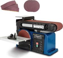 „Scheppach“ juostinis diskinis šlifuoklis BTS900 su priedais, šlifuoklis, 370 W, 230 V, 2850 min-1, šlifavimo disko skersmuo 150 mm, komplekte yra 3 šlifavimo popieriaus lakštai ir 3 šlifavimo juostos, juostinis šlifuoklis