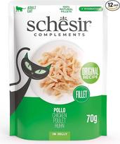„Schesir“, vištienos filė želėje, papildomas šlapias maistas katėms, „Original Recipe“, 100 % natūralus, 12 maišelių po 70 g