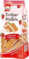 „Schulte Pastry“ braškių ir vanilės vafliai, 175 g vaflių tešlos + vanilė | Traškūs vafliai su braškių ir vanilės kremu
