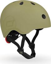 „Scoot and Ride & Kid“ šalmas, mažas–vidutinis iki mažo dydžio (51–55 cm), reguliuojamas dydis, lengva konstrukcija, kvėpuojanti ventiliacija, magnetinė sagtis, atitinka saugos reikalavimus, alyvuogių žalia spalva